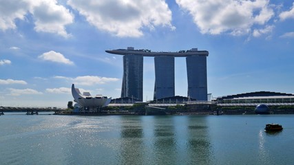 Singapore, Singapore - February 14 2020: View on Marina Bay Sands