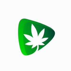 Cannabis logo that formed play button