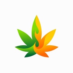 Cannabis logo with fire concept