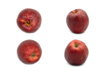 fresh red apple, isolated on white background, several apples as a set or collection