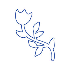 Set of flat flower icons in silhouette isolated on white. Simple retro designs in black and white.