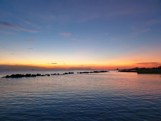 Amazing beauty colorful sunset on Caribbean. Curacao island. Unforgettable view. Amazing background.