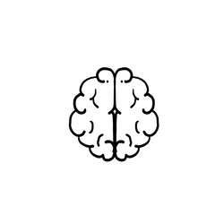 doodle brain icon with hand drawn style vector isolated background