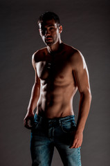 Obraz na płótnie Canvas Cool shirtless male model