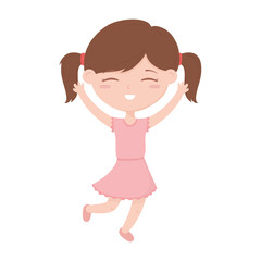 cute little girl hands up celebrating kids zone icon