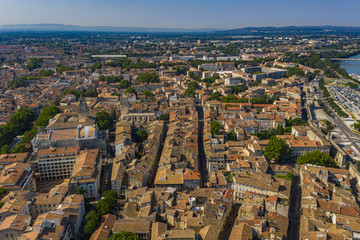 Obraz premium Aerial townscape view of Avignon historical city in summer time