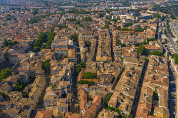 Fototapeta na wymiar Aerial townscape view of ancient architecture of Avignon city, France