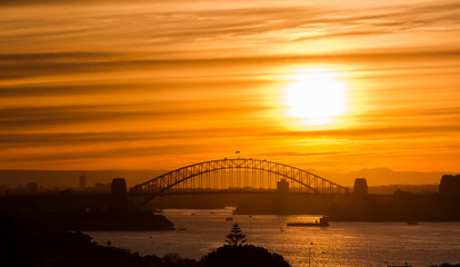 Obraz premium Sydney Harbour Bridge at sunset
