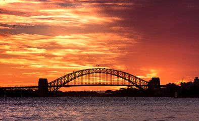 Sydney Harbour Bridge at sunset