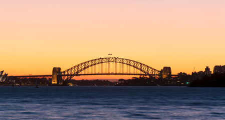 Obraz na płótnie Canvas Sydney Harbour Bridge at sunset