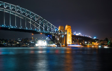 Fototapeta na wymiar Harbour Bridge at night, Sydney Australia