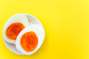 ゆでたまご　黄色背景