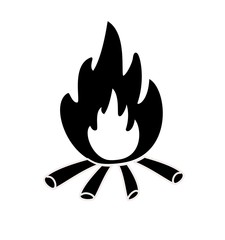 black fire wood icon vector