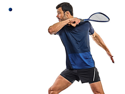 squash player man isolated white background