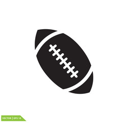 Rugby ball icon flat style logo template