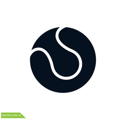 Obraz premium Tennis ball icon vector logo template
