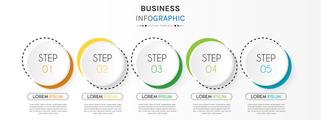 Business infographic element with 5 options, steps, number vector template design