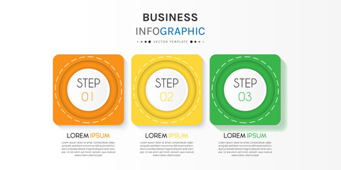 Business infographic element with 3 options, steps, number vector template design