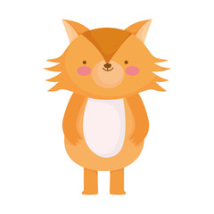 cute fox wild animal cartoon character