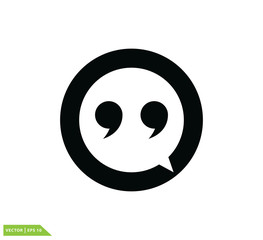 Bubble speech and quote icon vector logo template
