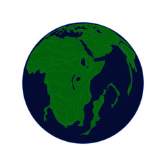 The green earth is blue and green with space borders vector