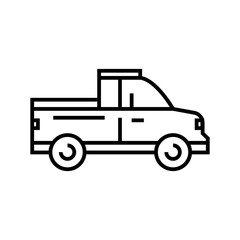 Open car line icon, concept sign, outline vector illustration, linear symbol.