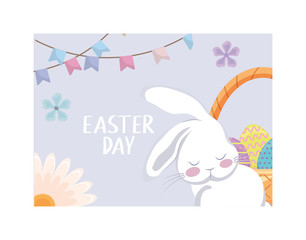 cute easter card with rabbit
