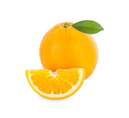 orange fruit slice an isolated on white background