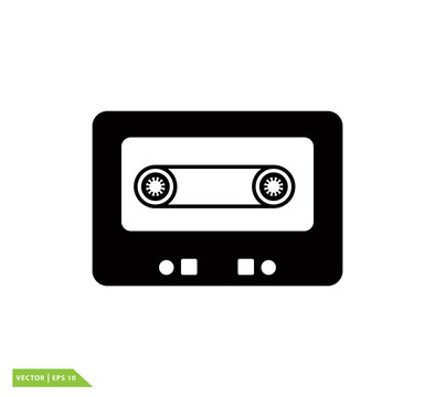 Cassette icon vector logo design template
