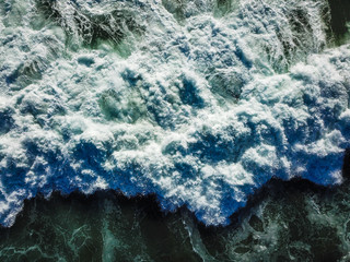 Agitated Wave in Santa Monica, Los Angeles CA, Aerial Photography