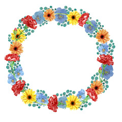 カーネーションとガーベラとパンジー