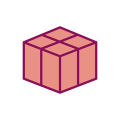 Isolated delivery box line and fill style icon vector design
