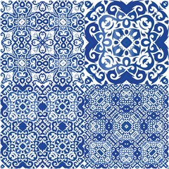 Antique azulejo tiles patchwork.