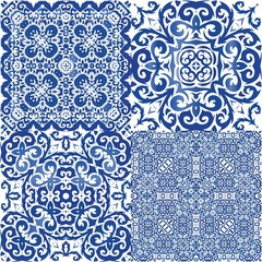 Ethnic ceramic tiles in portuguese azulejo.