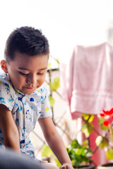 Portrait of a cute child at home
