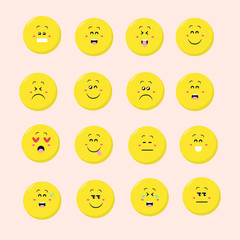 funny emoji illustration collection. flat design illustration