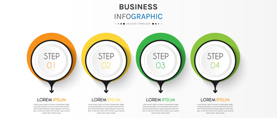 Naklejka premium Business infographic element with options, steps, number vector template design