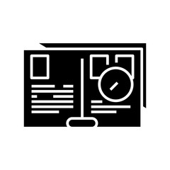 Daily planning black icon, concept illustration, vector flat symbol, glyph sign.