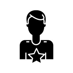 Effective manager black icon, concept illustration, vector flat symbol, glyph sign.