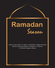 Vector frame of gold arabic for ramadan theme