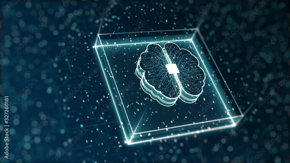 Poster technology artificial intelligence (ai) digital binary data and big data concept. deep learning mode