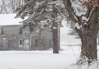 winter farm in Michigan USA