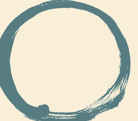 Brush stroke in the form of a circle. Drawing created in ink sketch handmade technique.