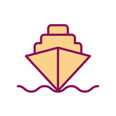 Isolated ship vehicle line and fill style icon vector design