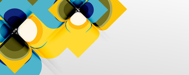 Abstract background - geometric cut paper design flower or square shape composition. Vector Illustration For Wallpaper, Banner, Background, Card, Book Illustration, landing page