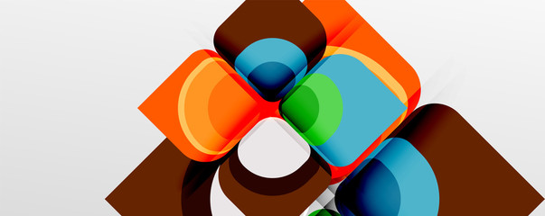 Abstract background - geometric cut paper design flower or square shape composition. Vector Illustration For Wallpaper, Banner, Background, Card, Book Illustration, landing page