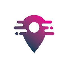 pin map motion modern color pixel logo design