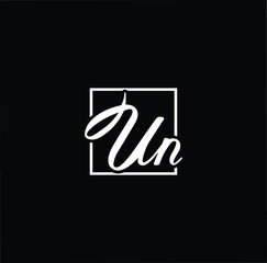 Fototapeta na wymiar Initial based modern and minimal Logo. UN NU letter trendy fonts monogram icon symbol. Universal professional elegant luxury alphabet vector design
