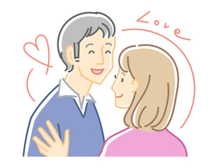 男女二人のイラスト（カップル）カラー