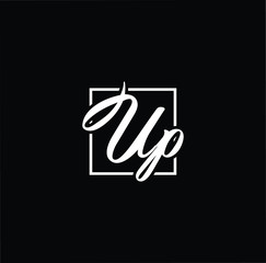 Fototapeta na wymiar Initial based modern and minimal Logo. UP PU letter trendy fonts monogram icon symbol. Universal professional elegant luxury alphabet vector design